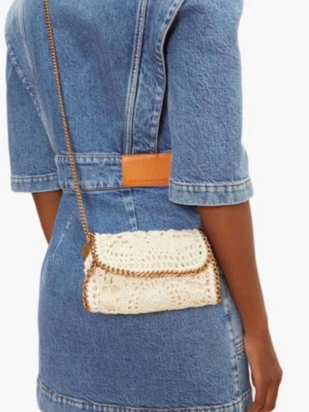 Stella Maccarti Crochet Chain-Trim Crossbody miniBag in Cream - Picture 1 of 6
